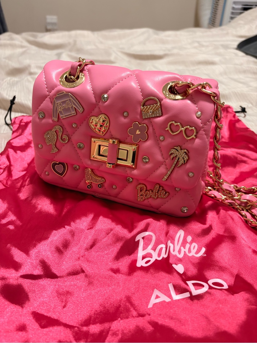 Barbie x Aldo offical Pink Chain Crossbody with barbie charm Limited Edition